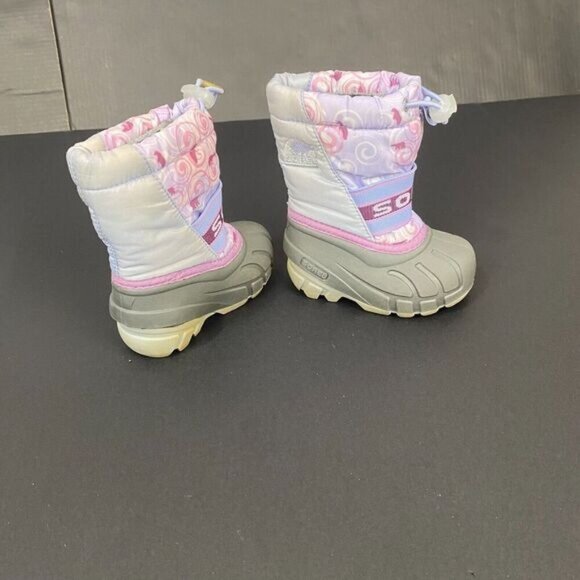 Sorel Cub Purple Lilac Insulated Pull On Snow Winter Boots baby girl Shoe Size 6 - Picture 9 of 13